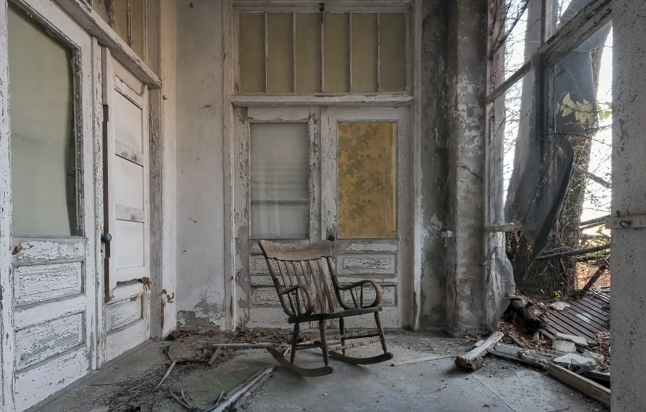 Photo wallpaper house, chair, the door, naturalism