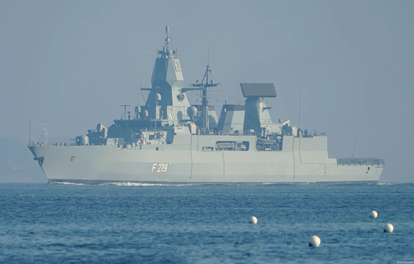 Photo wallpaper frigate, The German Navy, FGS Saxony