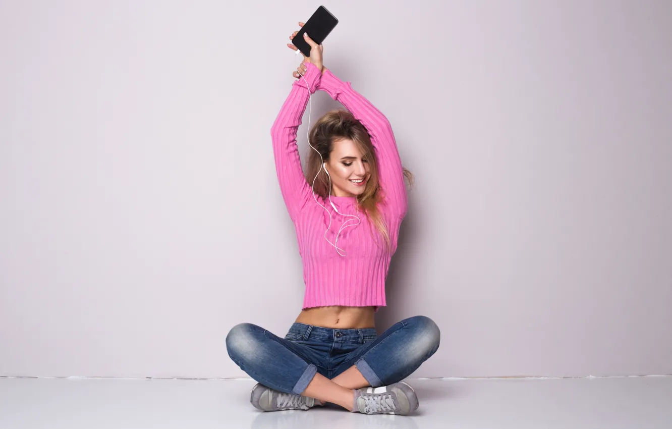 Photo wallpaper Music, girls, pose, phone