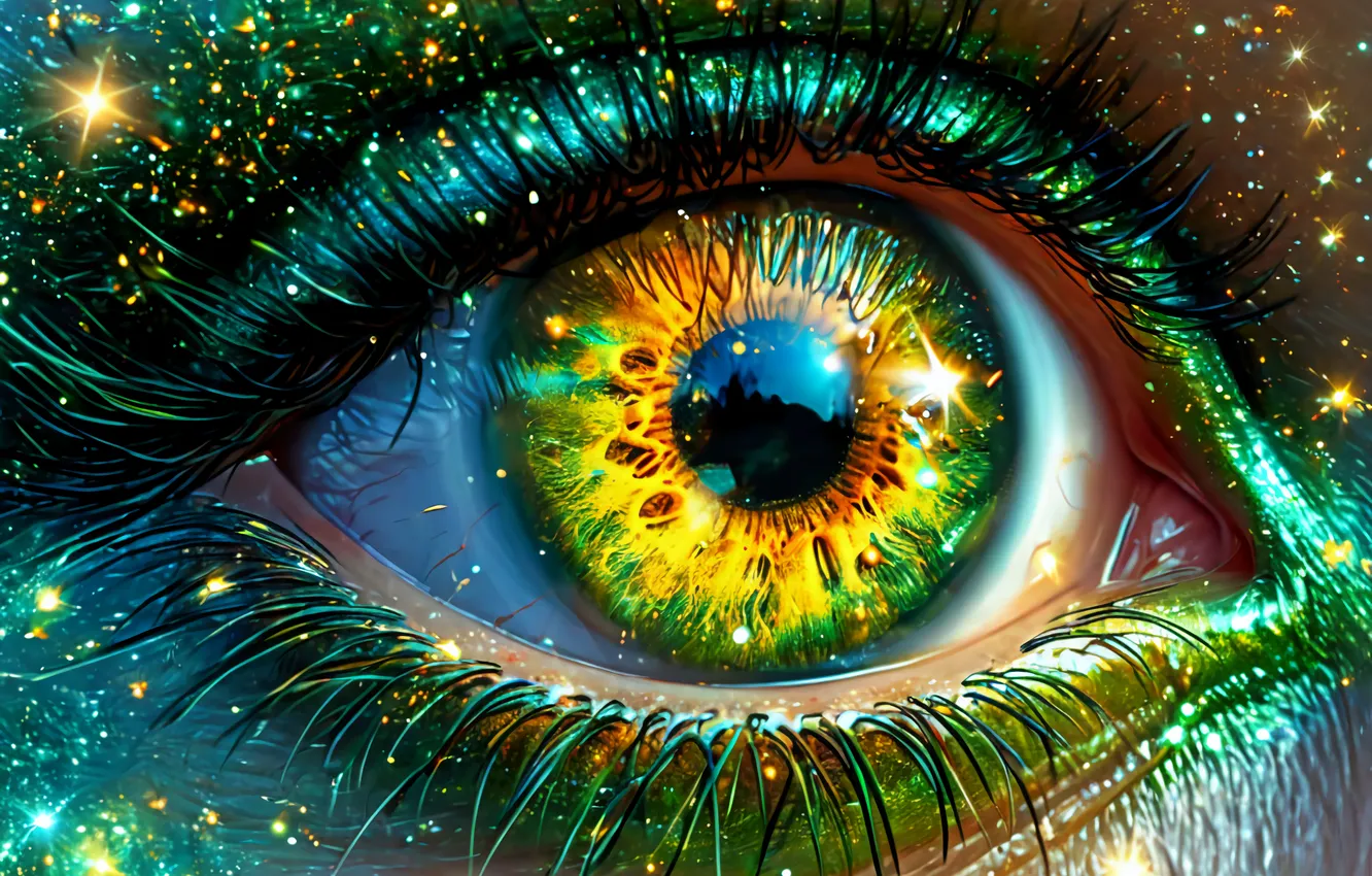 Photo wallpaper eyes, macro