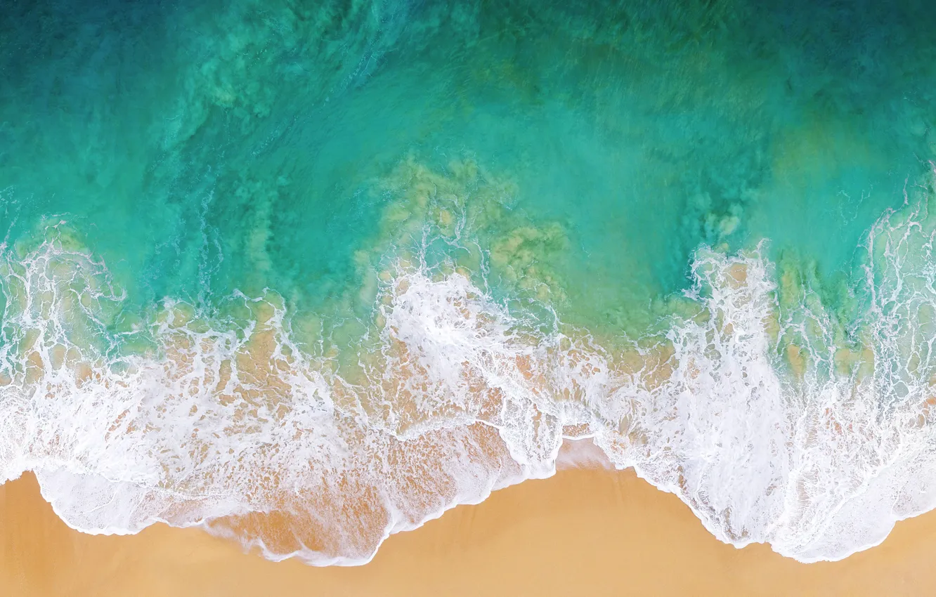 Photo wallpaper sea, sea, sand, tide, aerial view