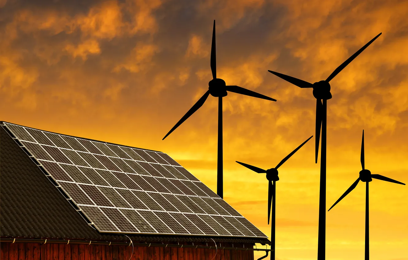 Photo wallpaper the sky, clouds, landscape, sunset, horizon, glow, sky, landscape