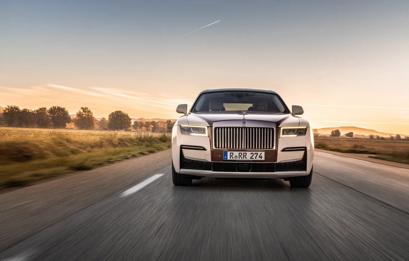 Photo wallpaper Rolls-Royce, Ghost, front, Rolls-Royce Ghost Amber Roads