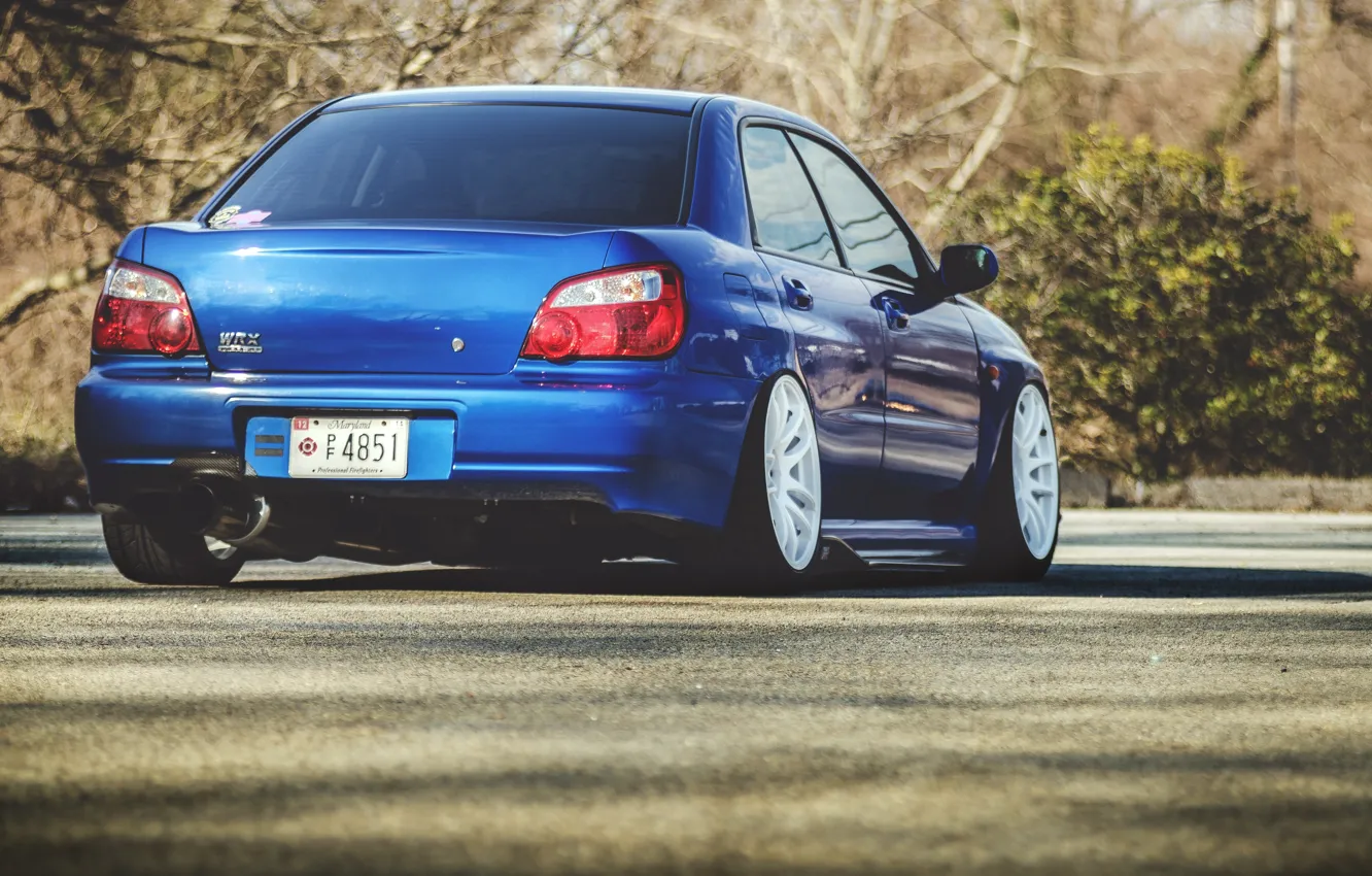Photo wallpaper Subaru, Impreza, WRX, STI, blue