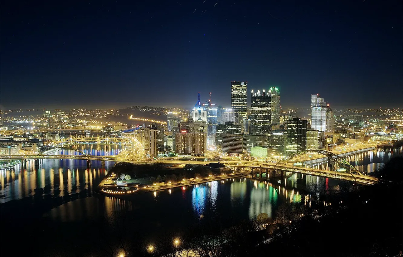 Photo wallpaper city, the city, USA, Pennsylvania, Pittsburgh