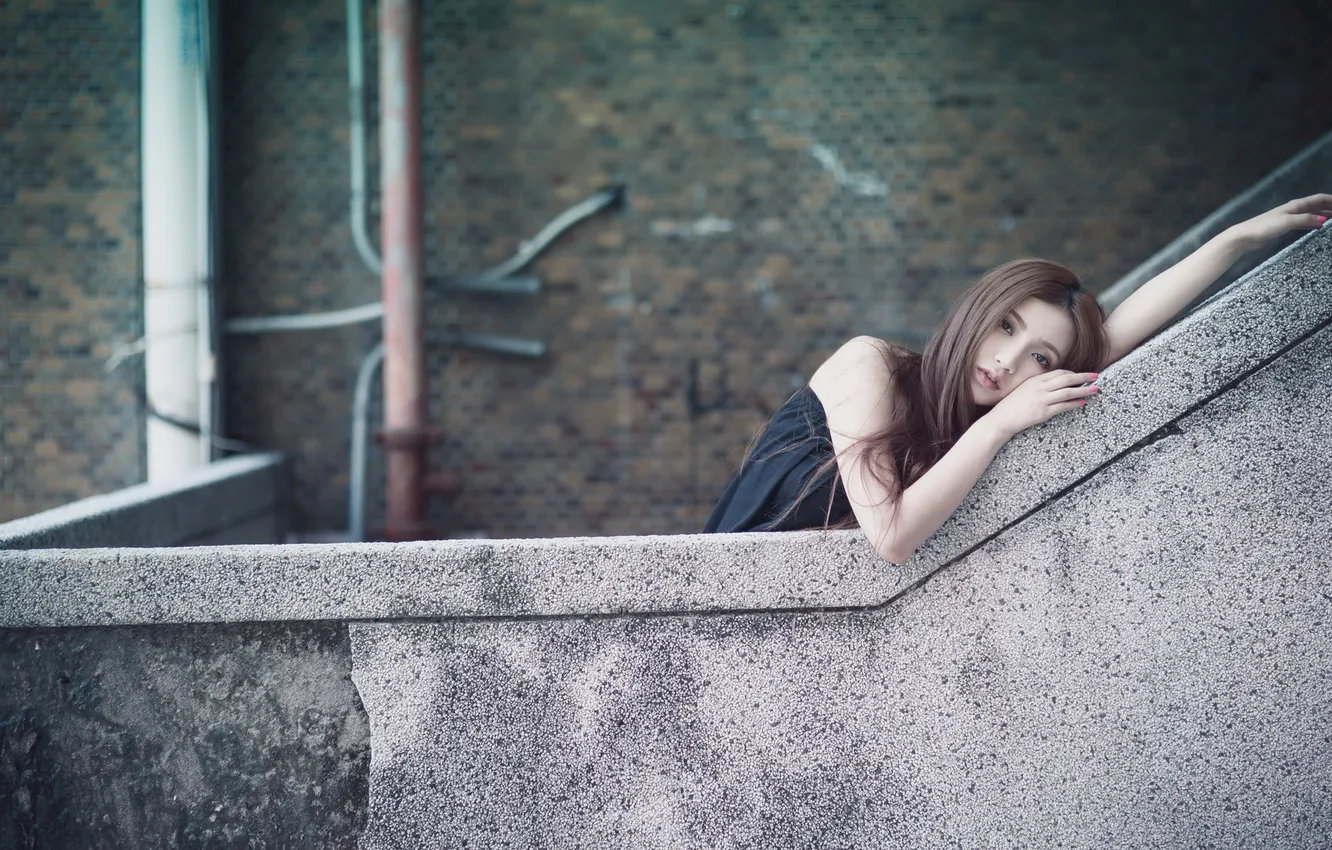 Photo wallpaper girl, pose, Asian