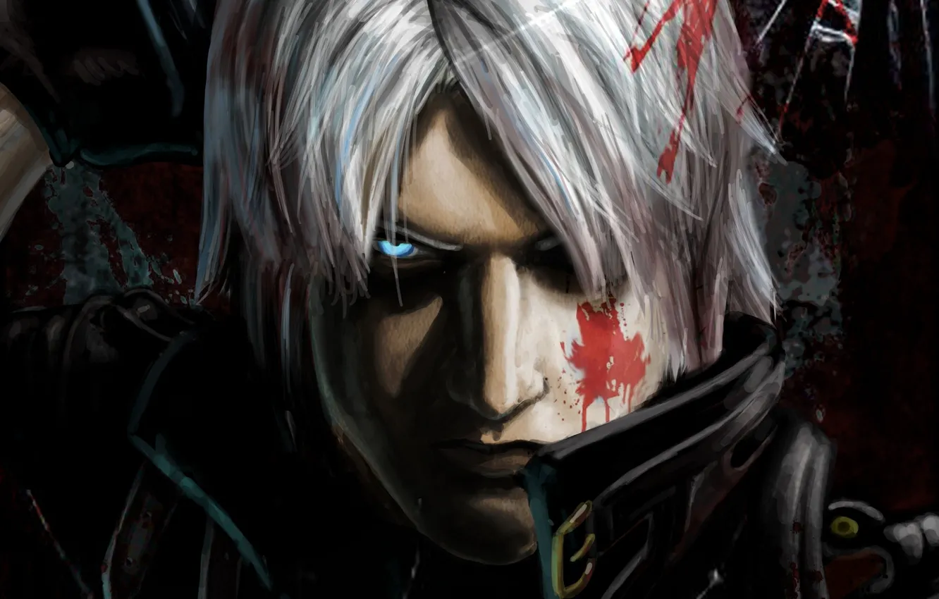 Photo wallpaper blood, sword, sword, blood, hunter, Dante, Dante, game wallpapers