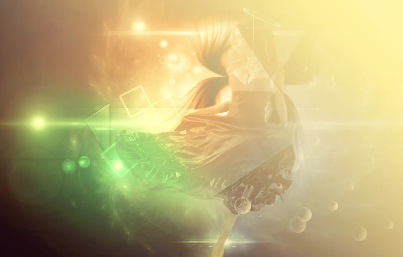 Photo wallpaper girl, figure, dress