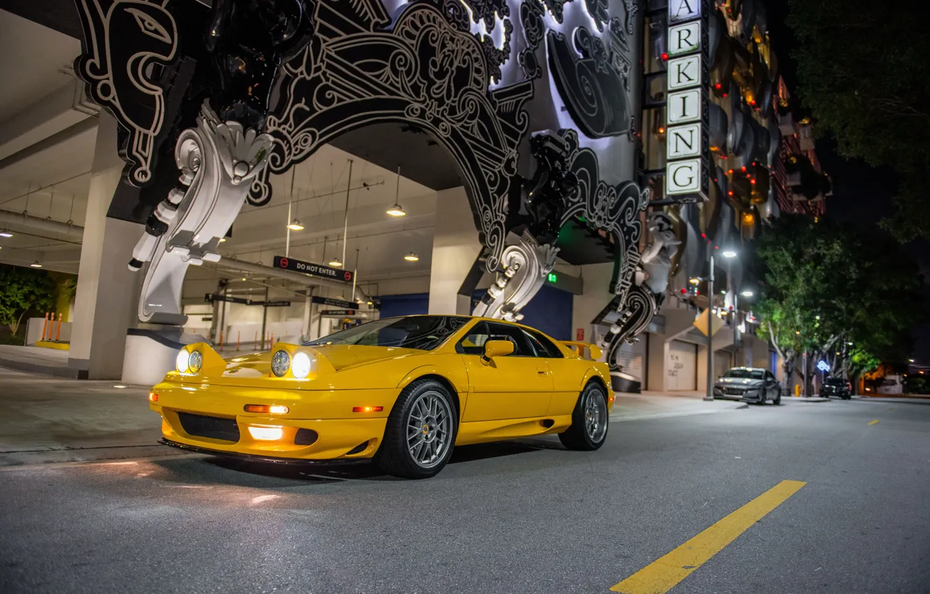 Photo wallpaper car, Lotus, road, Esprit, Lotus Esprit V8
