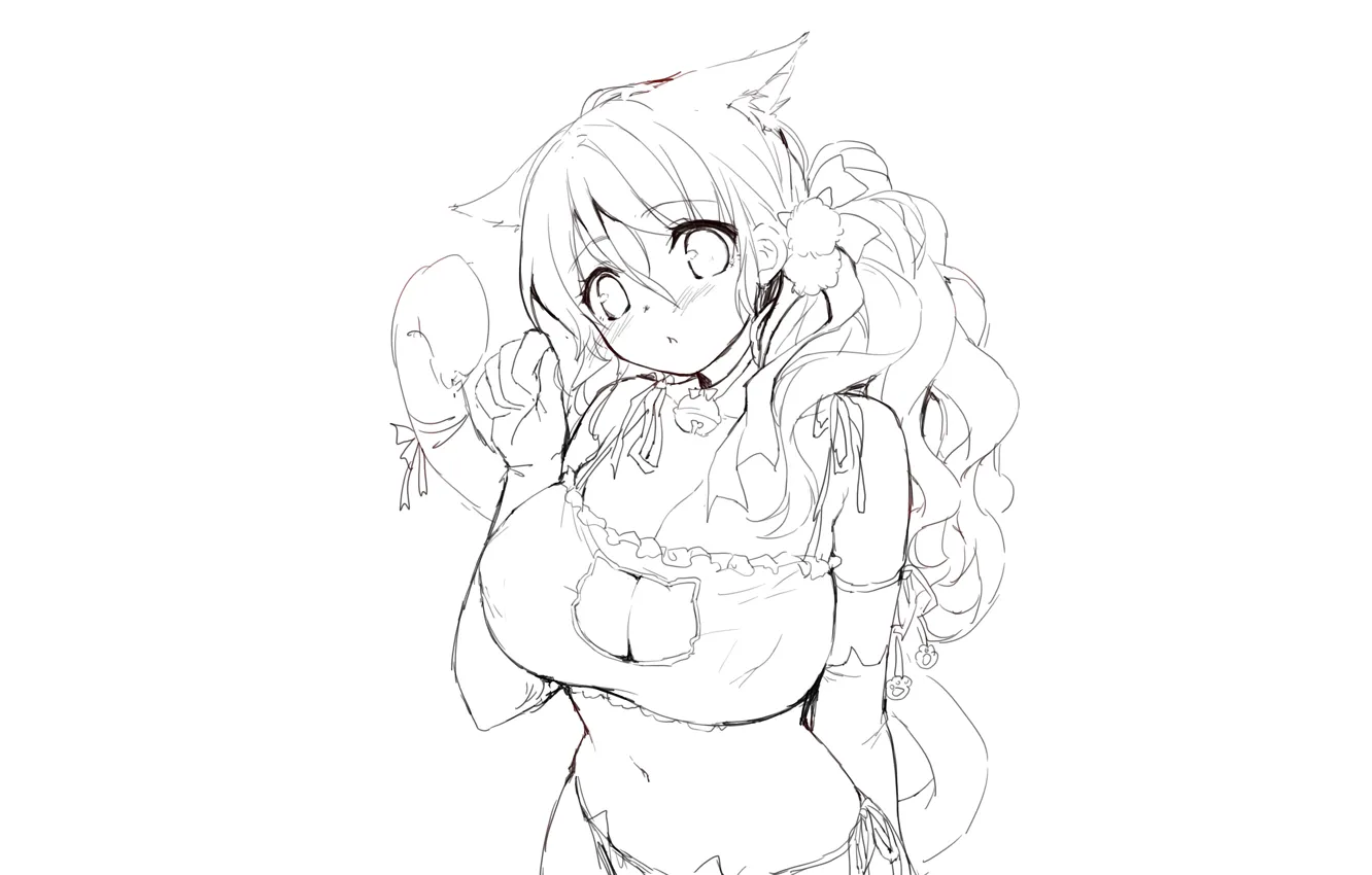 Photo wallpaper girl, sexy, lingerie, bra, cleavage, panties, boobs, anime