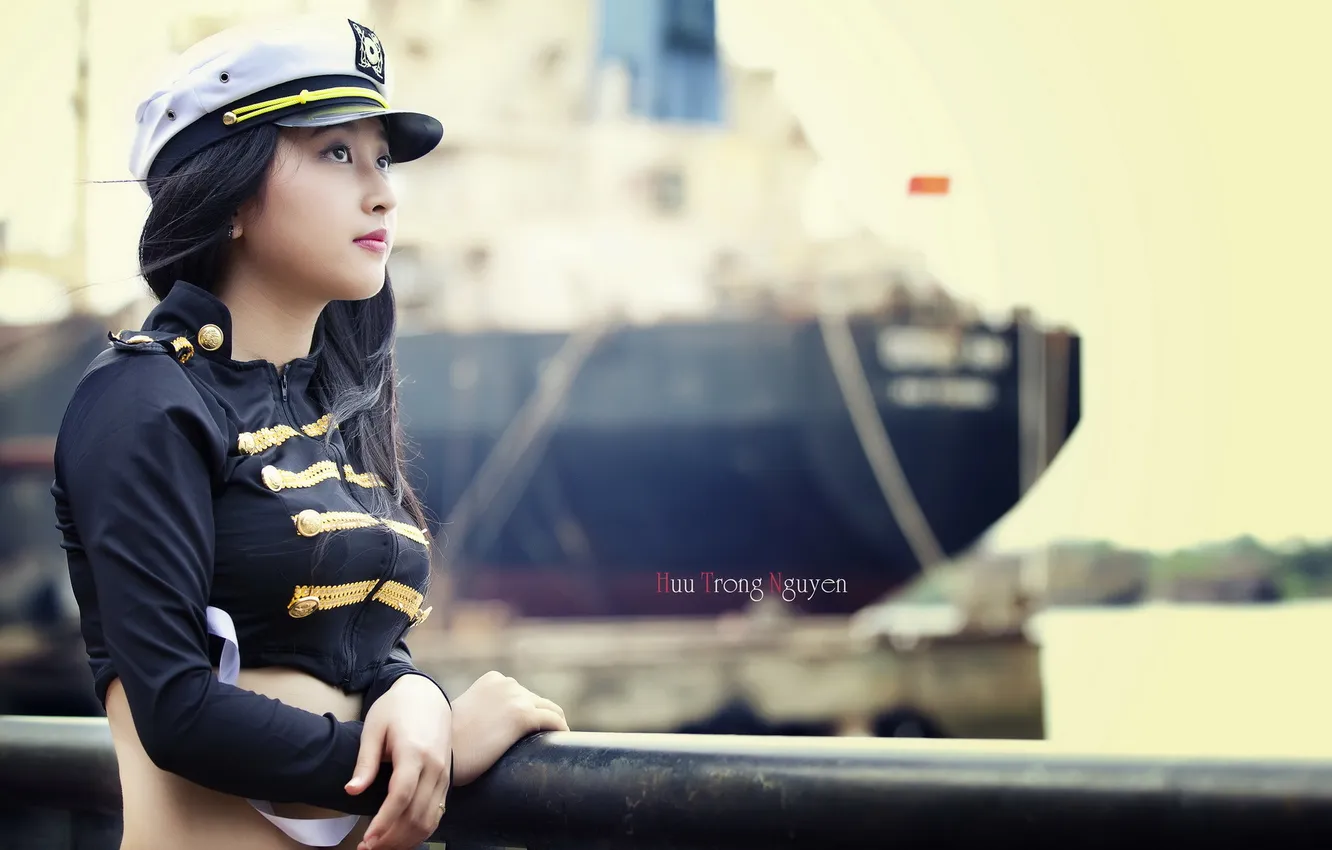 Photo wallpaper look, girl, background, Asian