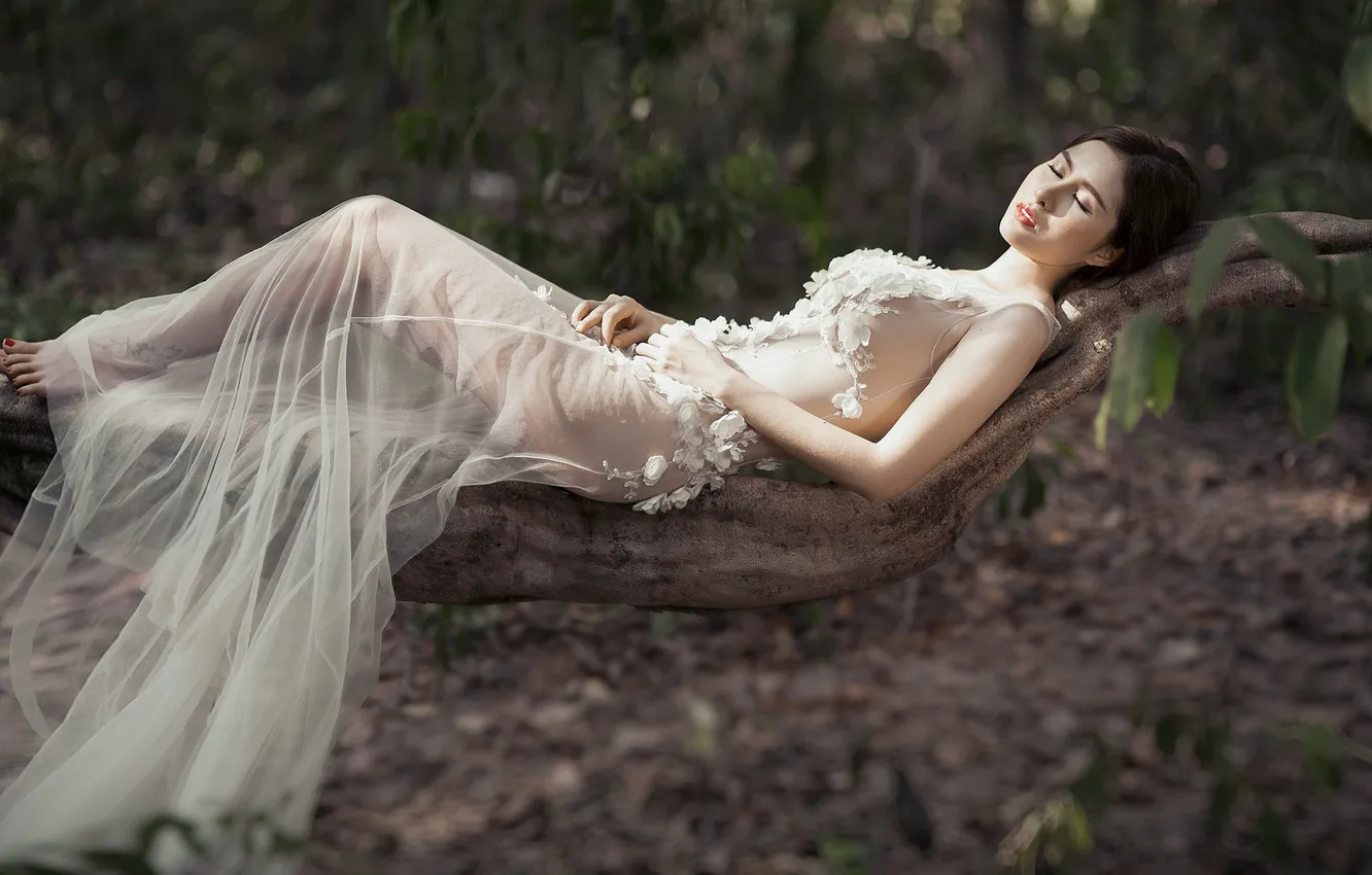 Photo wallpaper girl, pose, background