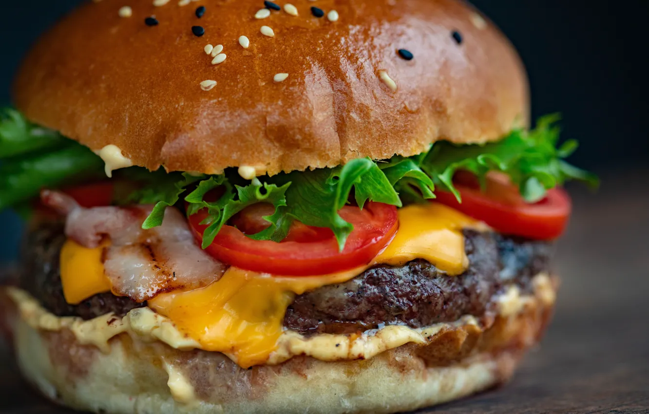 Photo wallpaper Patty, buns, Burger