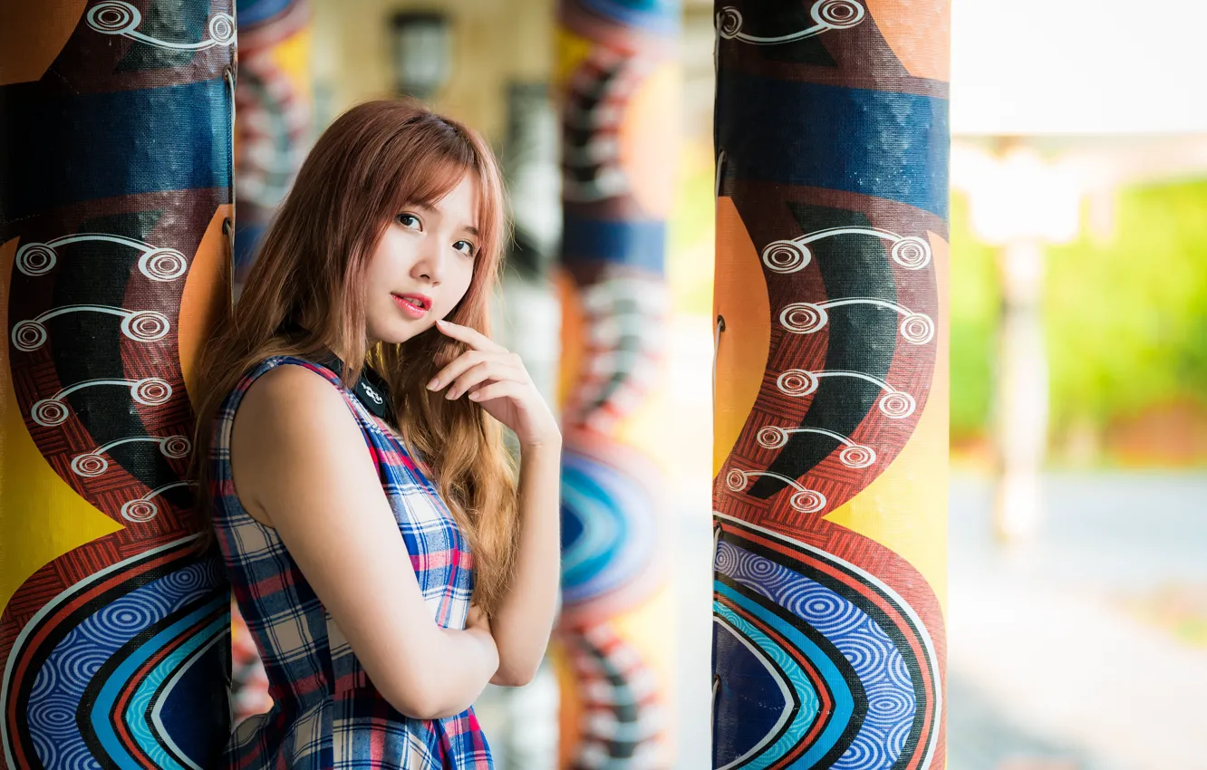 Photo wallpaper look, girl, Asian, cutie