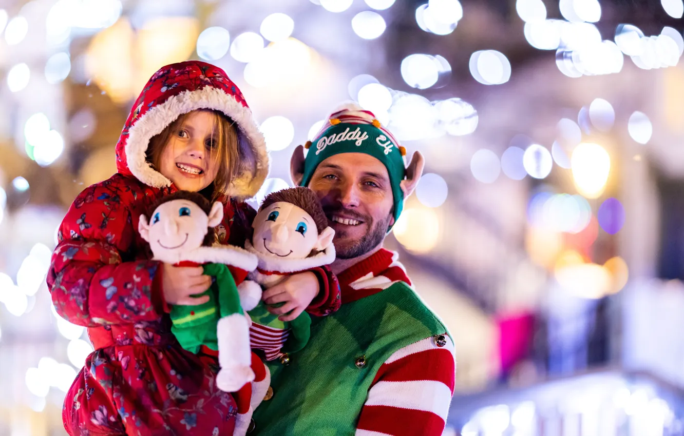 Photo wallpaper children, smile, elf, doll, girl, UK, male, two