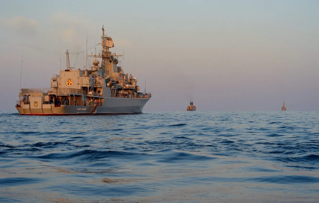 Photo wallpaper Navy, exercises, frigate, Ukraine, Hetman Sahaidachny