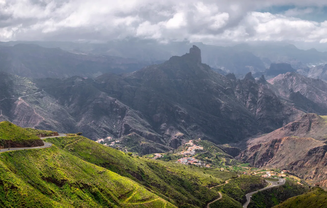 Photo wallpaper mountains, rocks, panorama, Spain