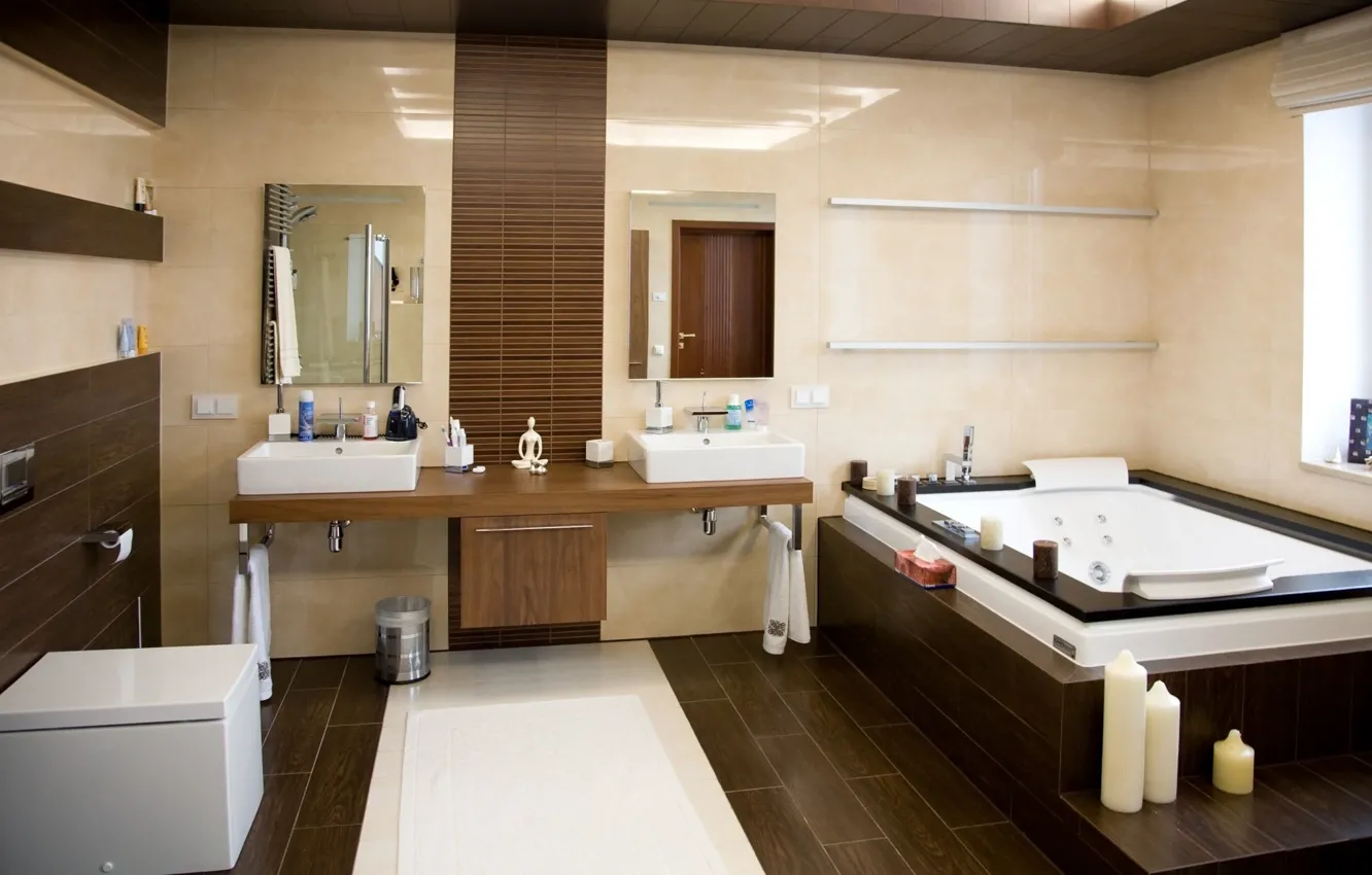 Photo wallpaper design, style, room, interior, bathroom