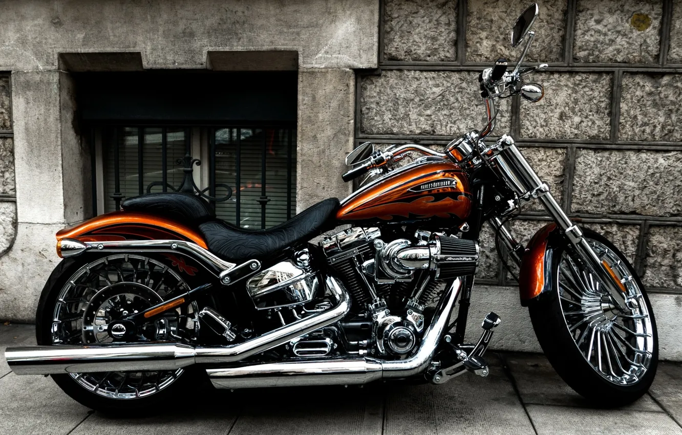 Photo wallpaper motorcycle, Harley Davidson, bike