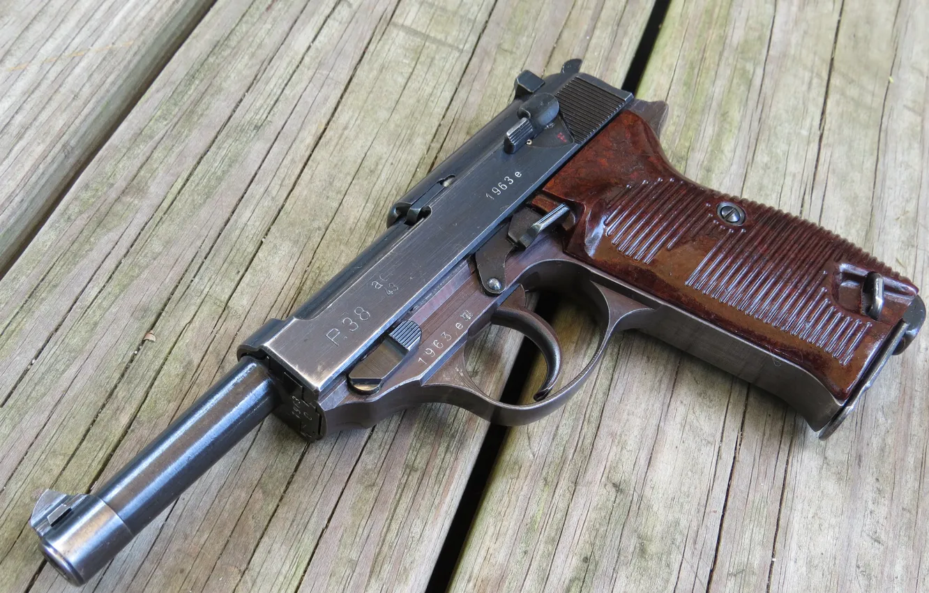 Photo wallpaper gun, weapons, Board, P38