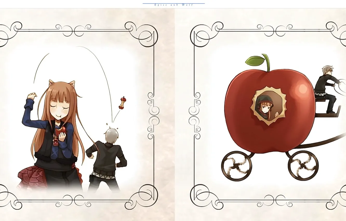 Photo wallpaper Apple, stub, coach, throw, Spice and Wolf, Spice and wolf, Horo, vignette