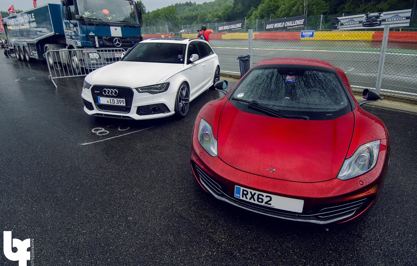 Photo wallpaper Audi, McLaren, MP4-12C, RS6