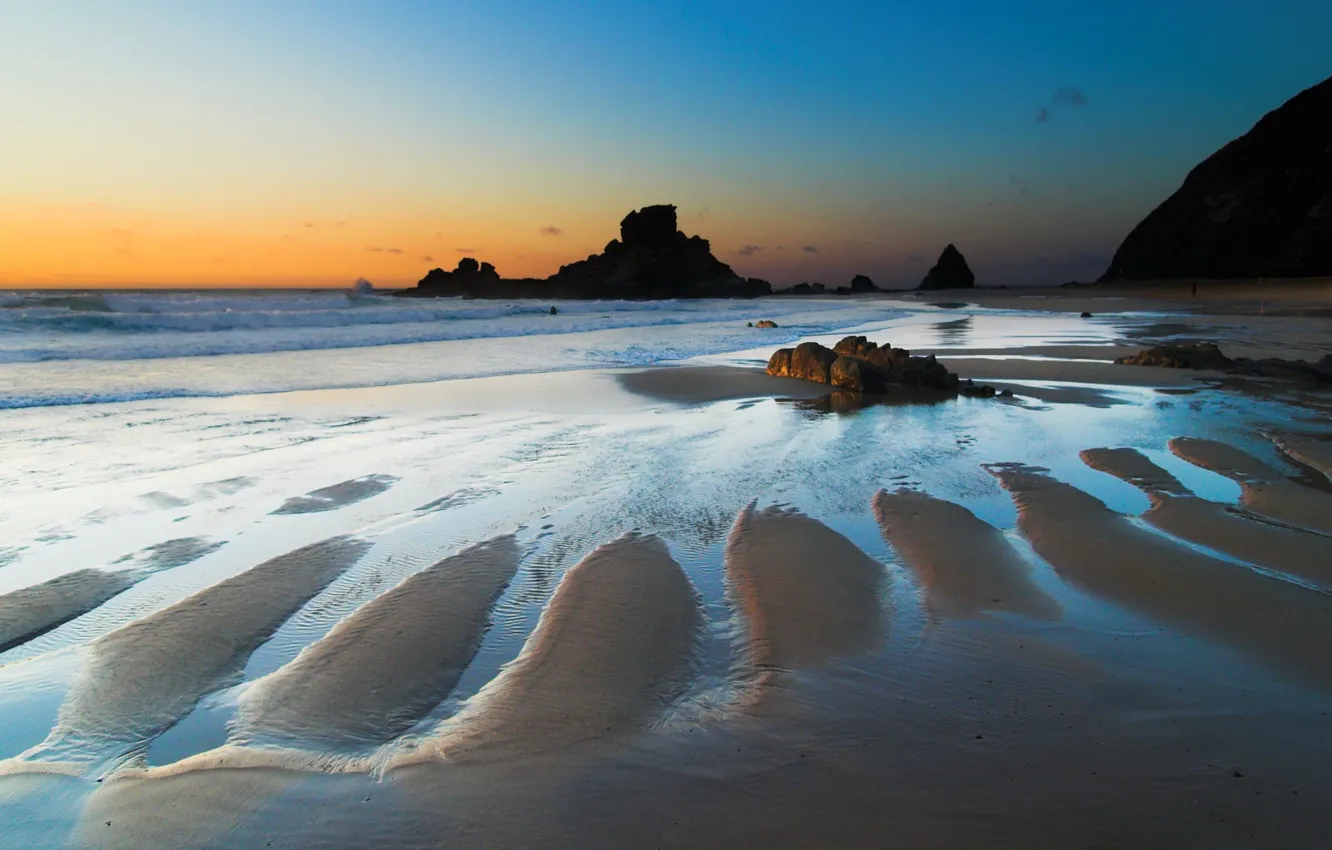 Photo wallpaper sea, water, stones, shore