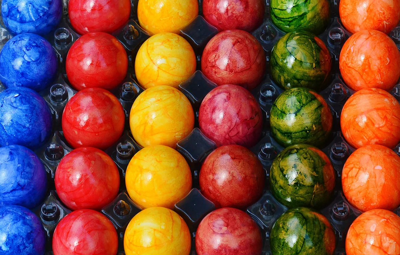 Photo wallpaper colorful, Easter, rainbow, Easter, eggs, decoration, Happy, the painted eggs