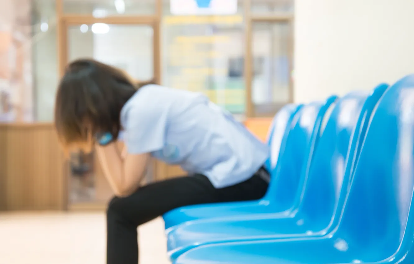 Photo wallpaper depression, woman, nerves, Anguish