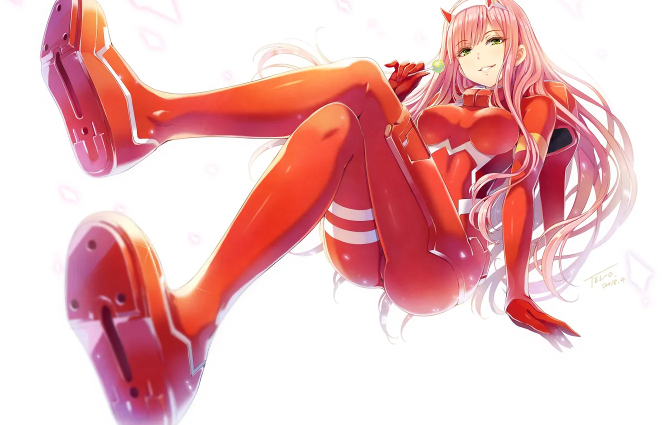 Photo wallpaper girl, art, red suit, Darling In The Frankxx, Cute in France