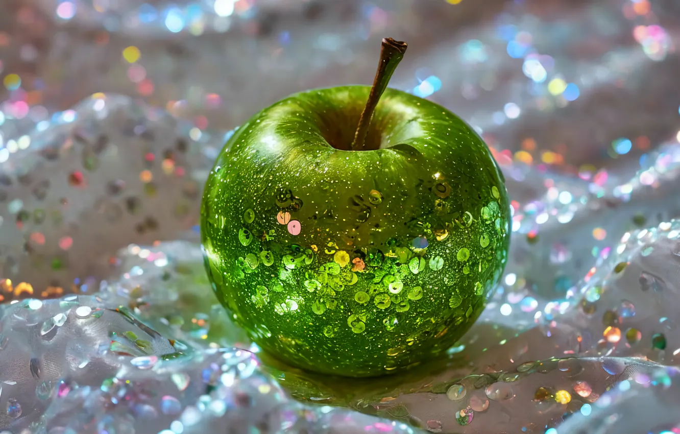 Photo wallpaper Apple, Apples, Food, The green Apple