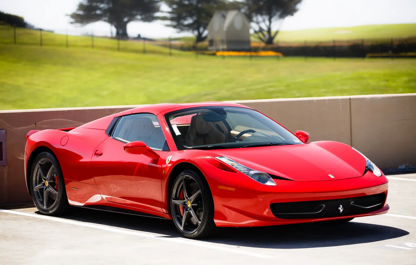 Photo wallpaper Ferrari, red, 458, Italia