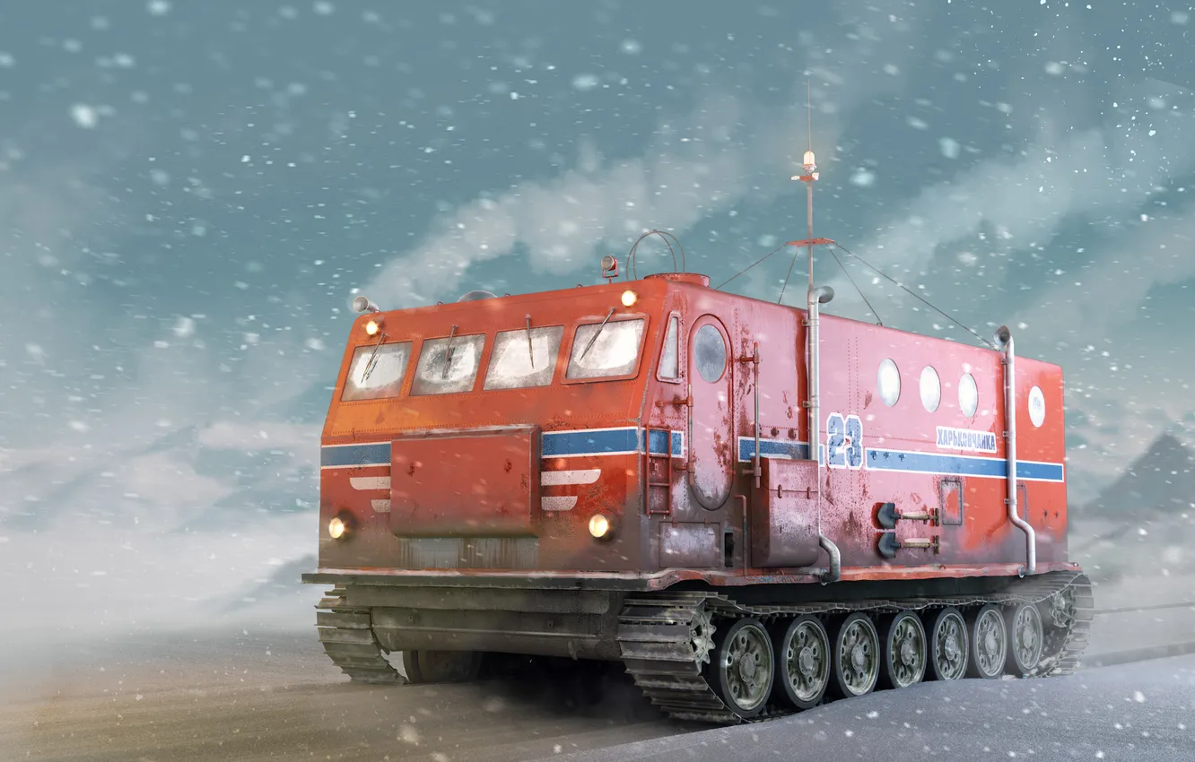 Photo wallpaper caterpillar, Rover, Kharkiv woman