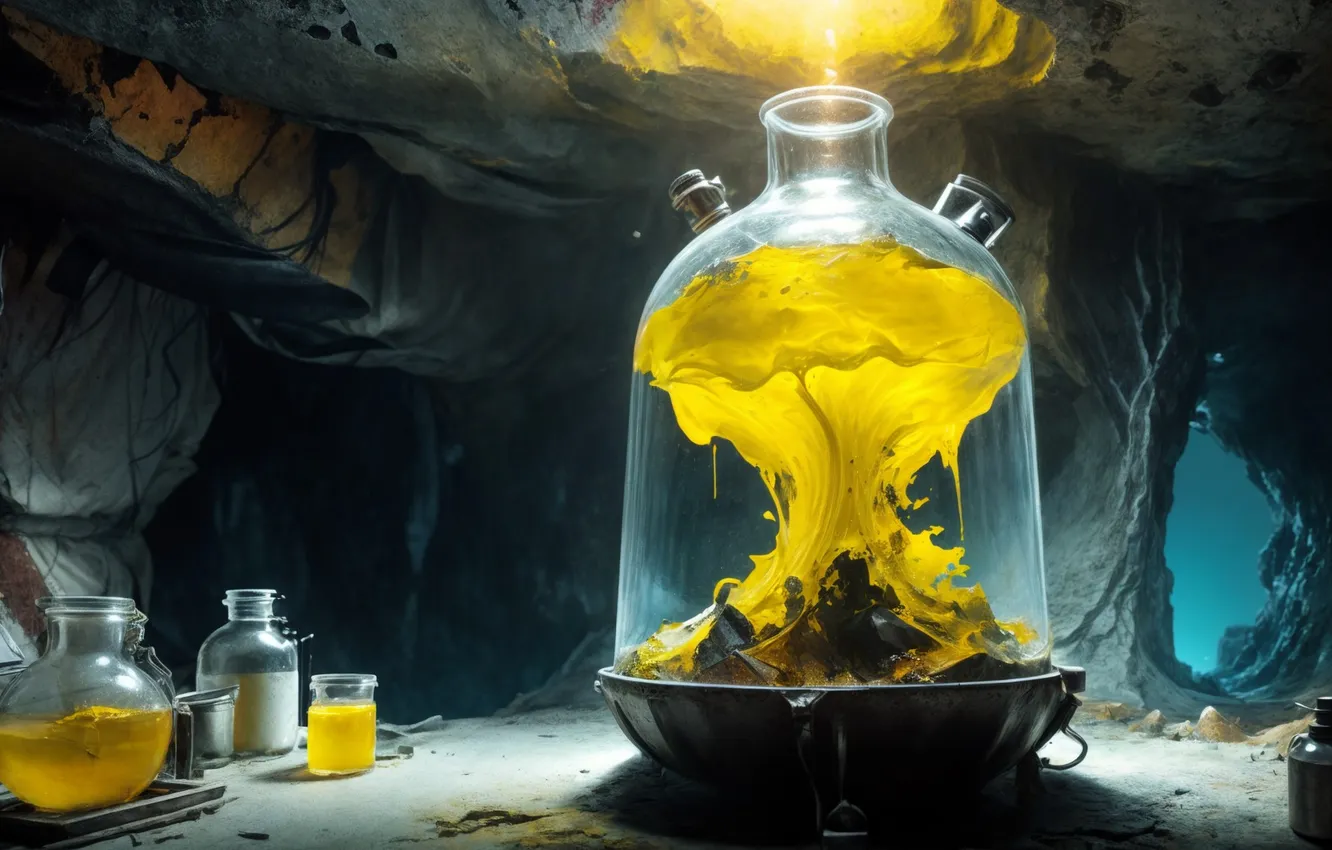 Photo wallpaper cave, laboratory, experiment