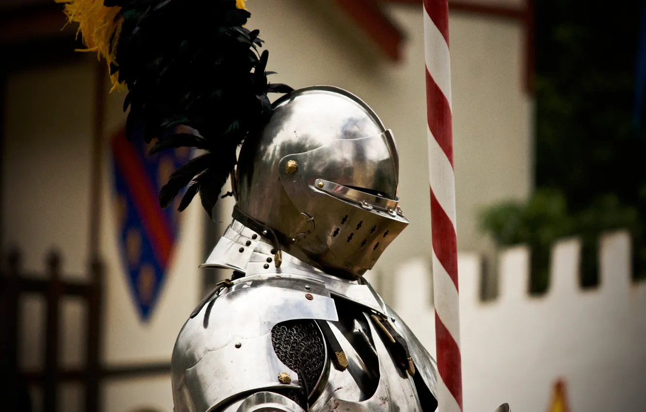 Photo wallpaper metal, armor, feathers, warrior, helmet, knight