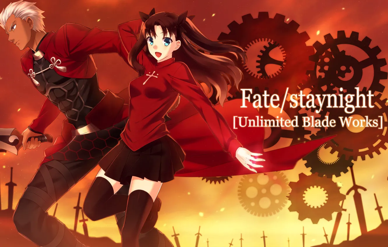Photo wallpaper weapons, anime, art, male, Fate/Stay Night, Rin, Archer, Fate stay night
