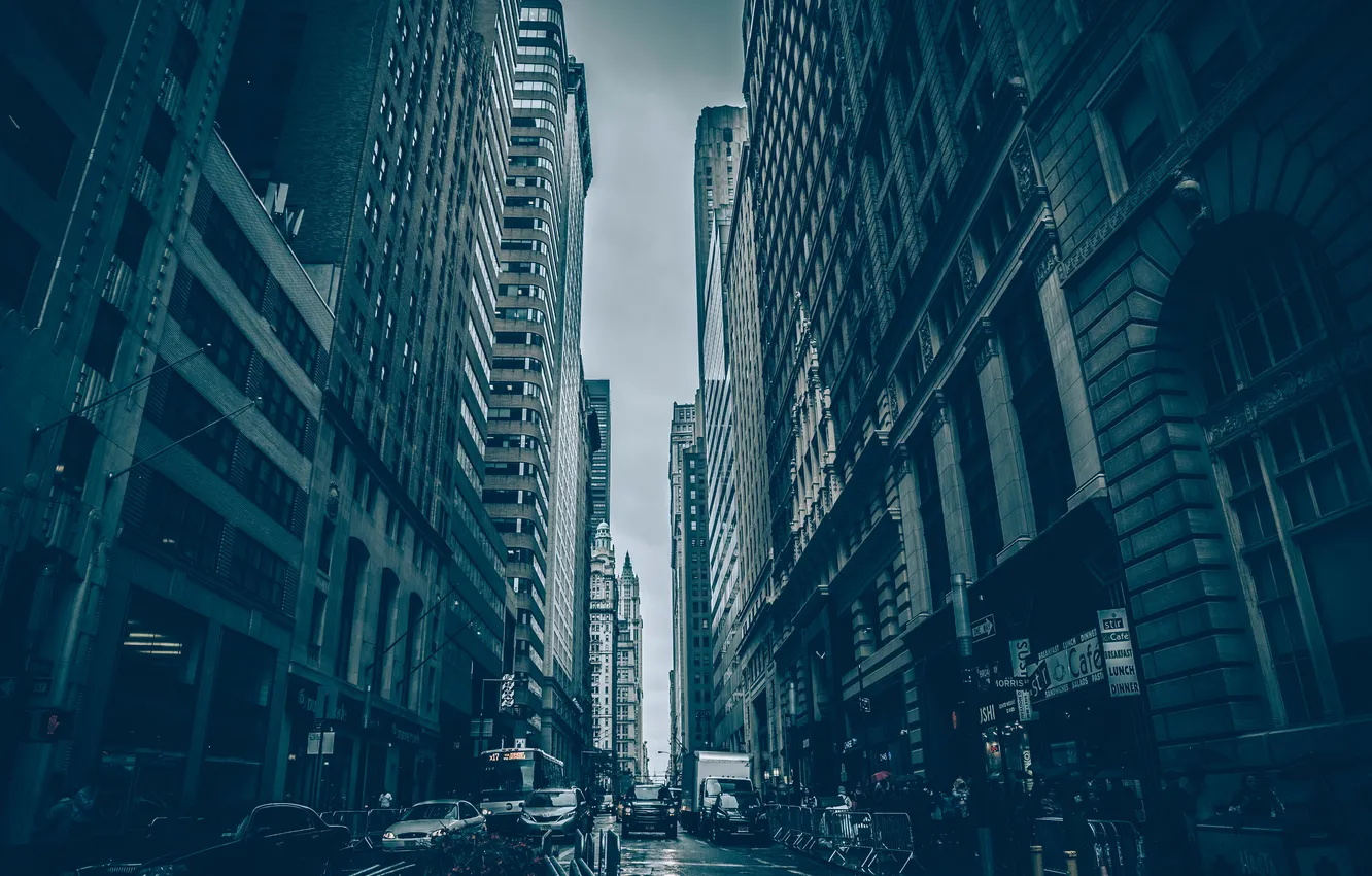 Photo wallpaper city, street, building, New York, New York, street, Fifth Avenue