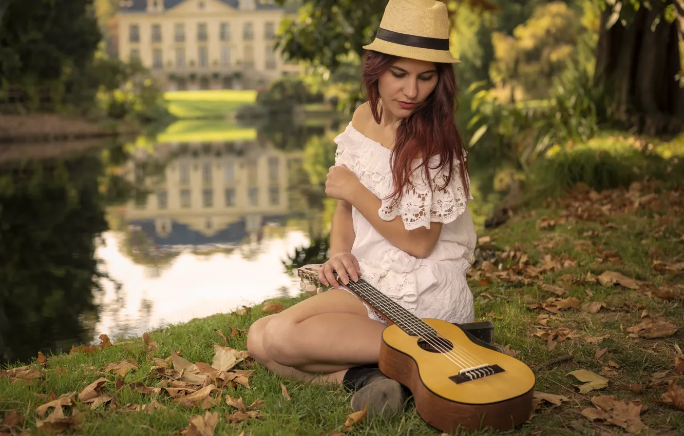 Photo wallpaper girl, music, guitar