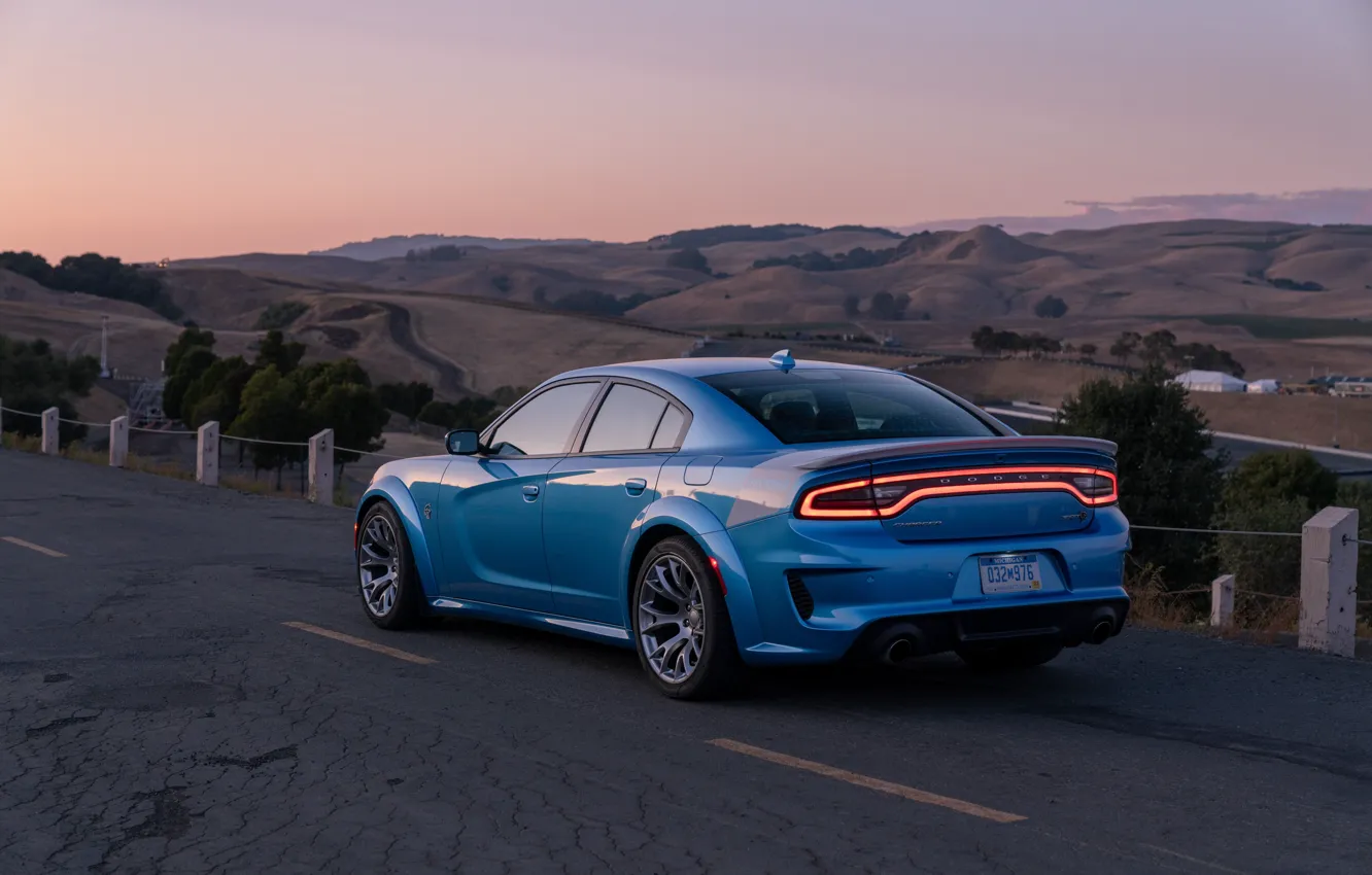 Photo wallpaper sunset, the evening, Dodge, Charger, Hellcat, SRT, Widebody, 2019