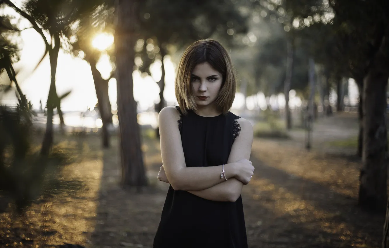 Photo wallpaper look, girl, Evelin