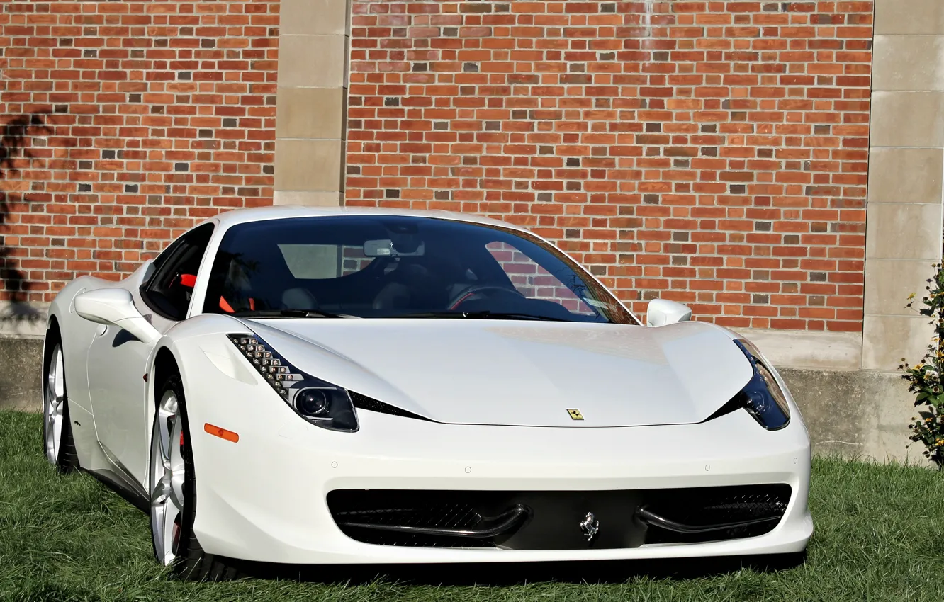 Photo wallpaper wall, white, ferrari, 458, italia