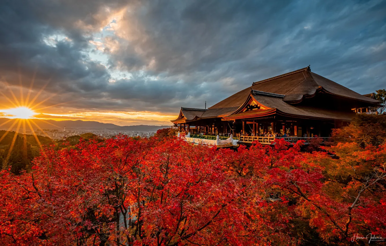 Photo wallpaper Japan, Japan, Kyoto, Kiyomizu-dera Temple, autumn trees