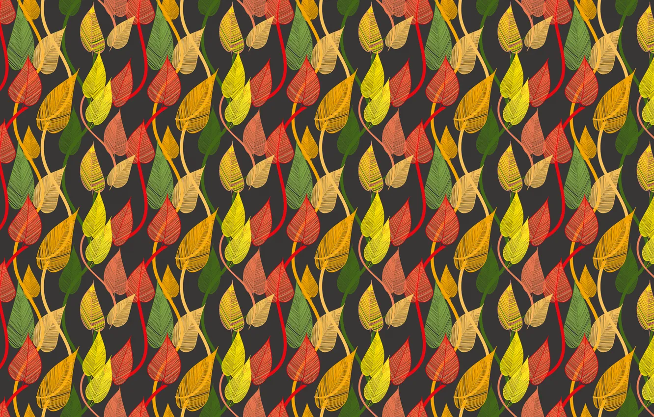 Photo wallpaper autumn, leaves, pattern, colorful