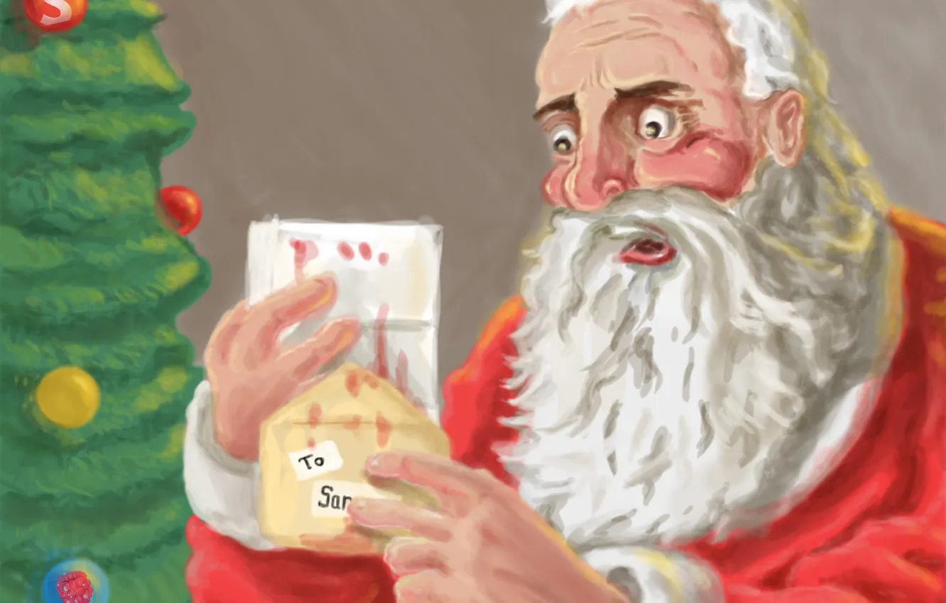 Photo wallpaper letter, new year, Santa Claus