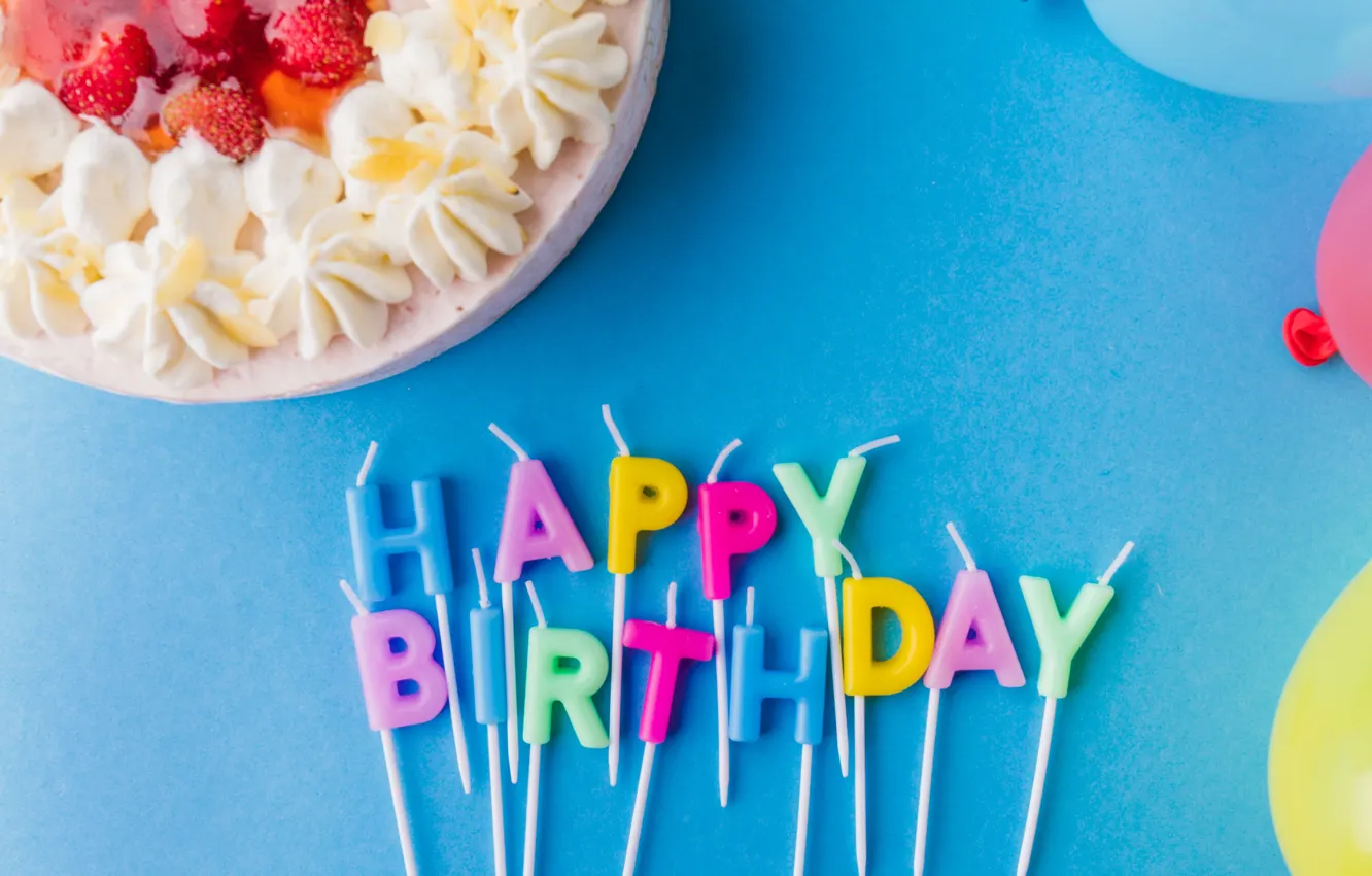 Photo wallpaper candles, cake, Holiday, Birthday