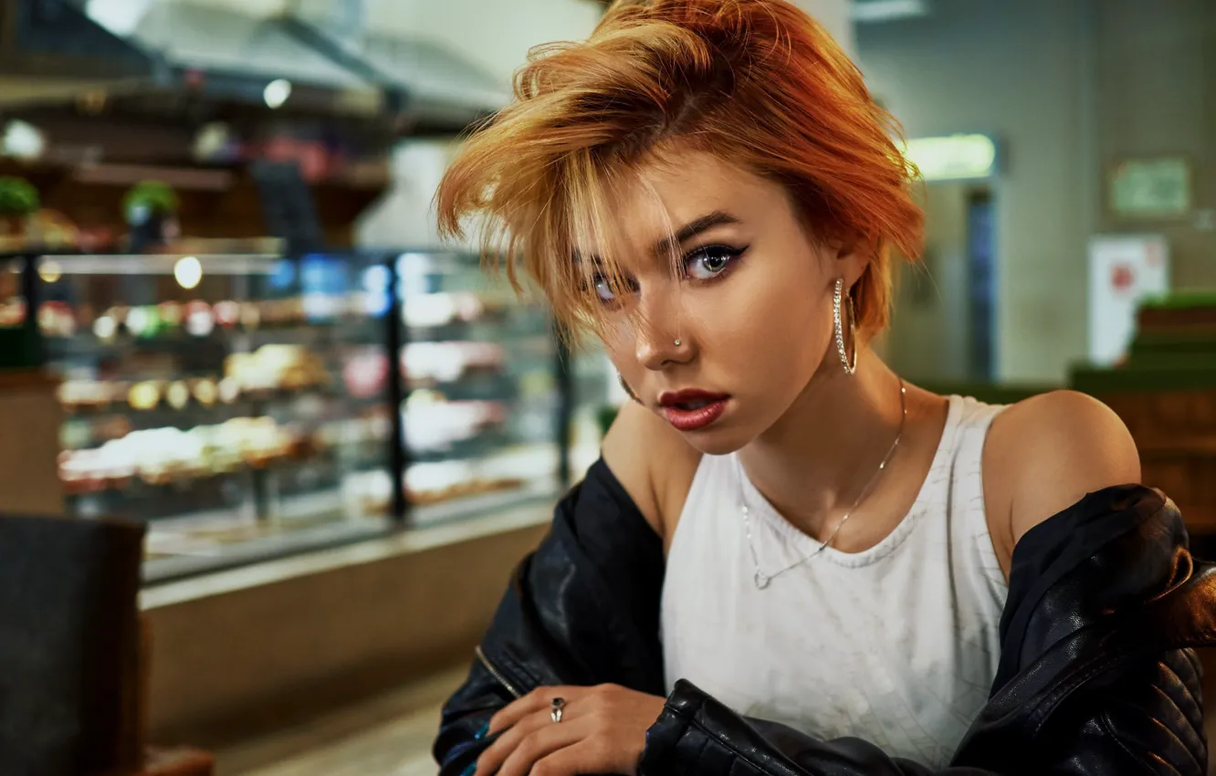 Photo wallpaper piercing, hairstyle, sponge, Alexander Kahn, Alain Kravchenko