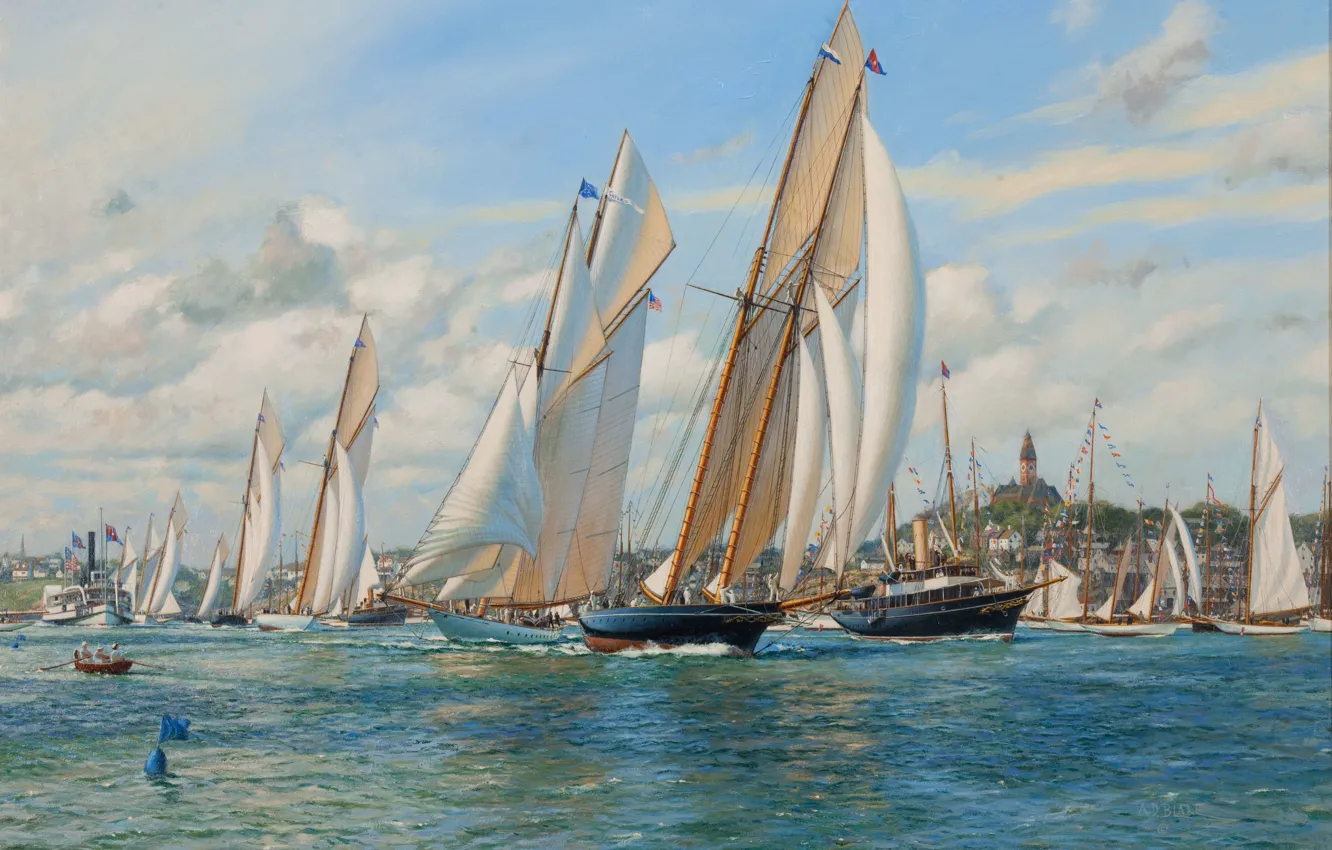 Photo wallpaper sea, sailboats, Anthony Blake