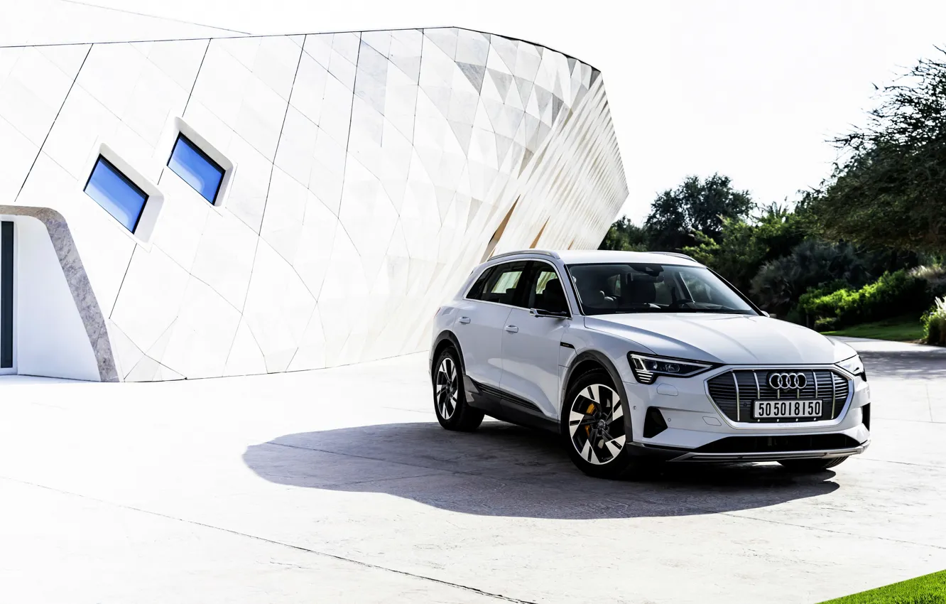 Photo wallpaper white, Audi, the building, E-Tron, 2019