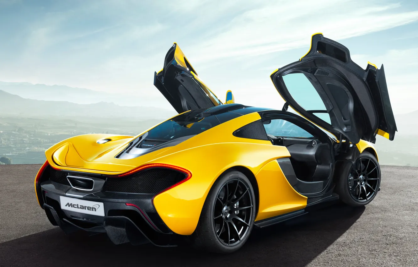 Photo wallpaper Wallpaper, McLaren, the door, car, back, McLaren P1