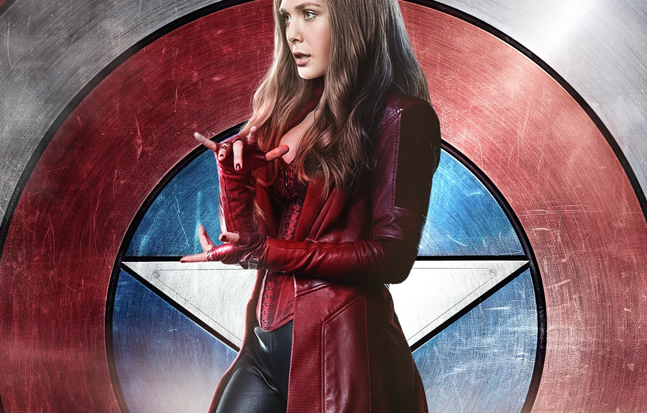 Photo wallpaper Scarlet Witch, Elizabeth Olsen, Wanda Maximoff, Captain America: Civil War, The first avenger: the Confrontation